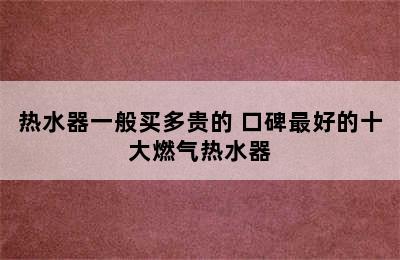 热水器一般买多贵的 口碑最好的十大燃气热水器